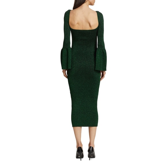 Self-Portrait Metallic Knit Cut-Out Midi-Dress, Medium, Christmas - Picture 6 of 7